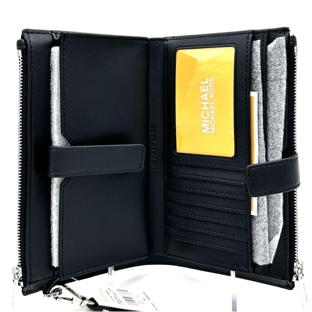 Michael Kors Large Double Zip Wallet Wristlet Black - Picture 7 of 9
